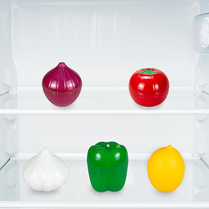 Vegetable and Fruit Storage Containers for Refrigerator, Pack of 2 | Green Pepper and Lemon Storage, Food Storage Containers with Lids - Image 5