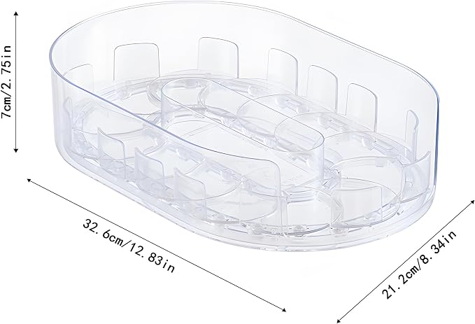 Drink Organizer for Fridge - 360° Rotating Lazy Susan for Refrigerator, 13.5''x8.5'' Clear Lazy Susan Turntable for Refrigerator Organizers and Storage, Kitchen, Table Top, Cabinet, Pantry, 1 Pack - Image 2