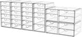 YFXCVSL 6-Pack Acrylic 31-Drawer Storage & Makeup Organizer for Desk | Smooth-glide drawers, clear acrylic, stackable, dustproof, wipe-clean, for makeup palettes, lipsticks, blushes, cotton pads by YFXCVSL