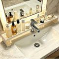 Vertical Faucet Storage Rack, Over the Sink Shelf, No-Drill Faucet Rack for Bathroom & Kitchen Countertop, Space-Saving Toiletry Organizer- Easy Drainage (White, 19.6in/50cm) by NOEMOCY