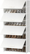 9 Tier Shoe Cabinet with Door, 36-Pair Storage, White | Max Capacity for Large Families, Door Prevents Dust & Pet Damage, Holds All Shoe Types, Easy Connector Assembly by UNITSTAGE