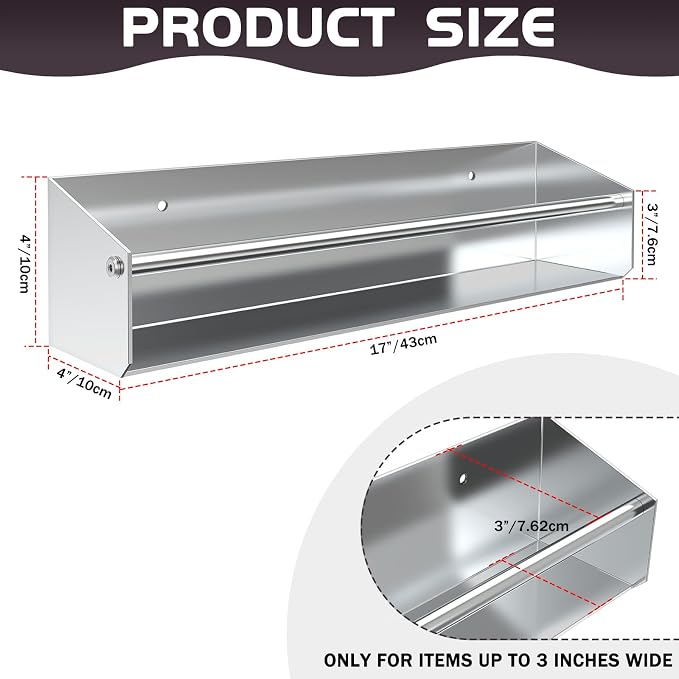 Silver Aluminum Wall Mount Spray Can Storage Rack | Heavy-Duty Aerosol Paint Bottle Organizer For Garage, Workspace & Enclosed Race Trailers - Image 2