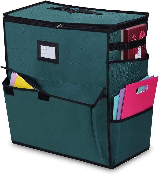 Unique Holiday Storage Organizer for Gift Bag and Wrapping Accessories (Green) - Image 2