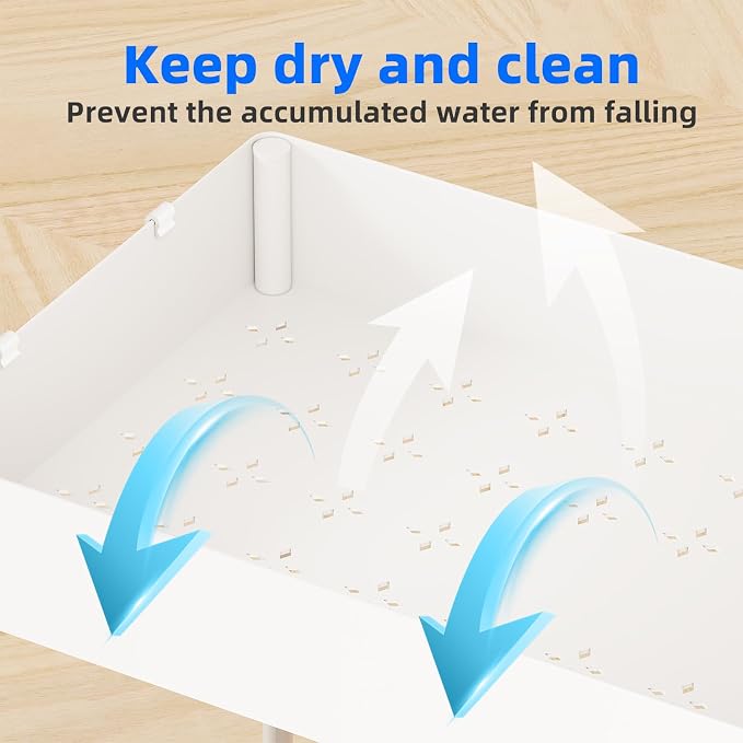 Simple Trending Under Sink Organizer 2 Pack, with Sliding Drawer, White | 2-Tier Multi-Use Under Shelf Organizer with Hooks, Sink Pull-Out Sliding Storage Cabinet for Kitchen Bathroom, Easy Assembly - Image 5