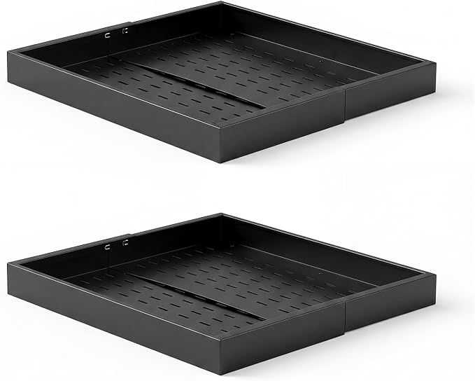 VEVOR Pull Out Cabinet Organizer, 4 Pack Expandable Width (12.2"-18.9"), 20.47" Deep Pull Out Drawers for Cabinets, Sliding Drawer for Kitchen Pantry Cabinet Organizer with Nano Adhesive Strips, Black - Image 9
