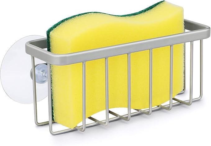 HLOOL Sponge Holder for Kitchen Sink, Kitchen Sink Caddy -Mat Silver | Dish Soap Holder,Kitchen Sink Organizer for Sponge, Brushes, Stoppers and Scrapers Storage Accessories by HLOOL
