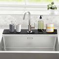 Stone Faucet Mat for Kitchen Sink, Large Fast Drying Stone Faucet Mat for Kitchen Sink with Raised Feet, Prevent Moisture Drying Diatomite Fast Tray, Dark Gray, 30" x 4" by NSVNSV
