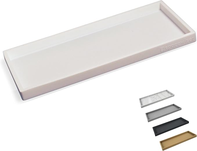 Silicone Countertop & Vanity Tray – 11.7” Bathroom Counter Tray | Bathroom Tray, Bathroom Tray Countertop, Tray for Bathroom Counter, Silicone Kitchen Tray for Counter & Countertop Organizer by Spacewiser