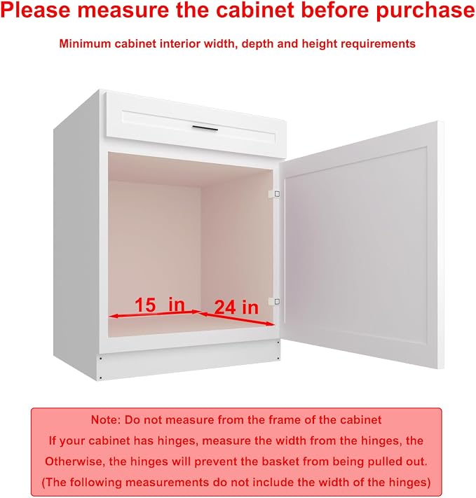 Pull Out Cabinet Organizer, Heavy-Duty Metal Sliding Drawer Shelf for Kitchen Cabinets, Chrome, Doesn't Include Door Fittings (14 * 21 IN) - Image 5