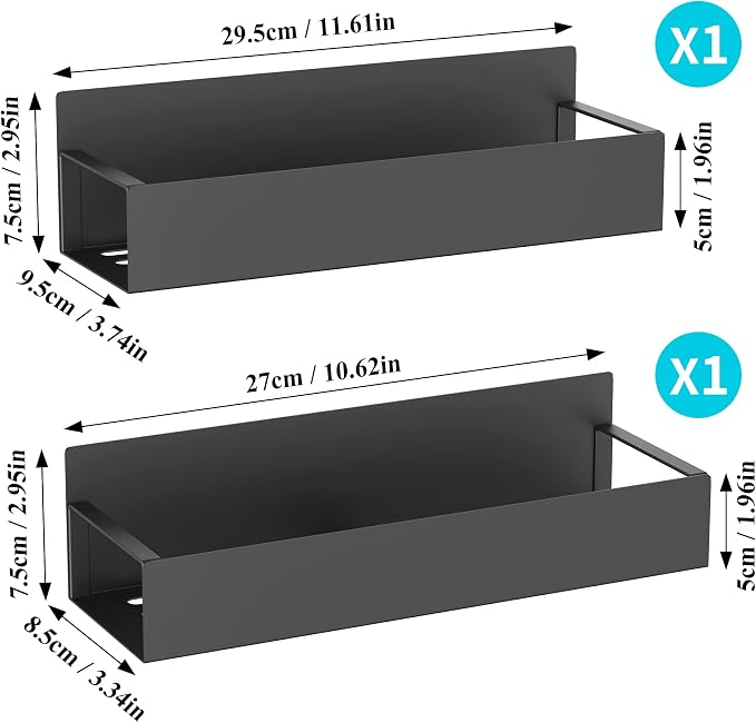 Metal Magnetic Spice Rack for Refrigerator2 Pack Black | Magnetic Shelves Heavy Duty for Fridge in Kitchen, Seasoning Storage Organizer, For Oven Washer and Dryer, For Heavier Items - Image 7