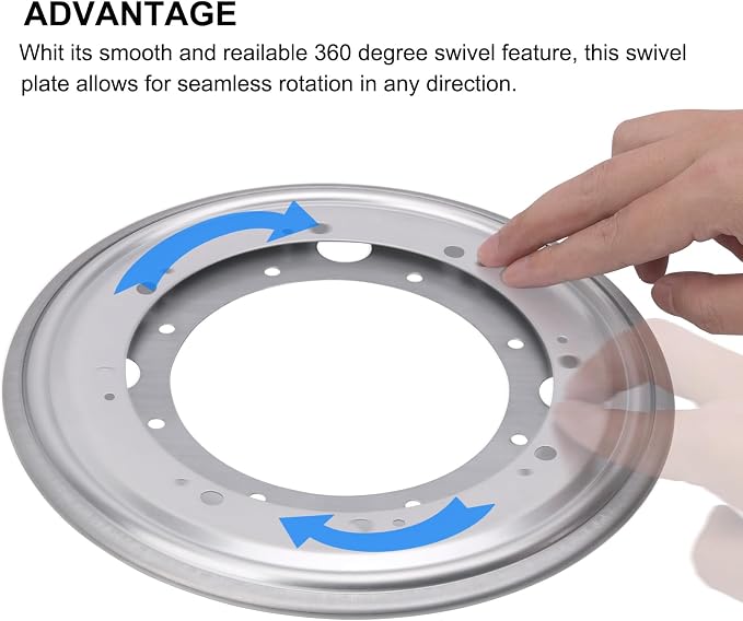 9" Round Lazy Susan Turntable Bearing Plate 5/16”Thick Lazy Susan Hardware, Rotating Swivel Plate with 750 lb Load Capacity, Lazy Susan Turntable Base for Table, Serving Tray, Kitchen - Image 4