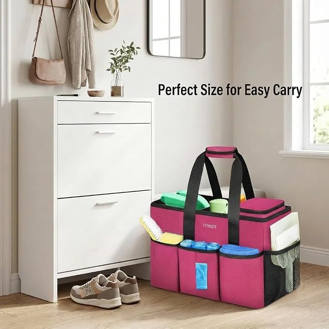 Ytonet Professional Cleaning Caddy Bag, Water Resistant Cleaning Bag | with Cooler Bag, Cleaning Tool Storage for Housekeepers, Professional Housekeeping Supplies for Kitchen, Car Organizer Bag - Image 3