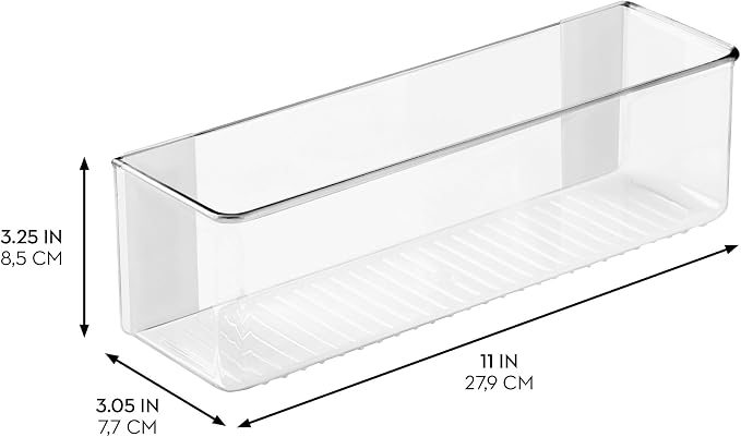 iDesign Adhesive Organizer Bin, Set of 4, Clear | Damage-Free Hanging, For Kitchen, Bathroom, or Office - Image 2