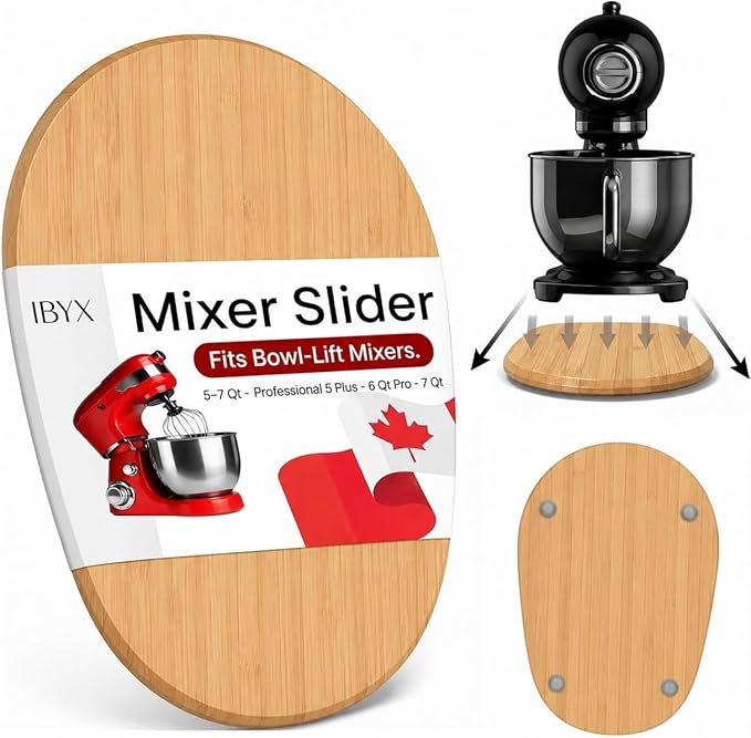 Ibyx Mixer Slider, Stand Mixer Sliding Mat, Natural, 5.5 Qt, Made in Canada | Compatible with KitchenAid, Smooth Glide Slider for Heavy Appliances, Scratch Free & Space-Saving Counter Solution by Ibyx