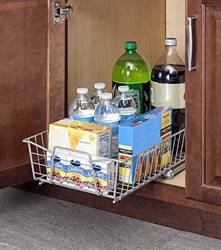 ClosetMaid 11 in. Pull Out Cabinet Organizer, Heavy Duty, Slide Out Pantry Shelves Drawers for Kitchen, Bathroom, Nickel - Image 3