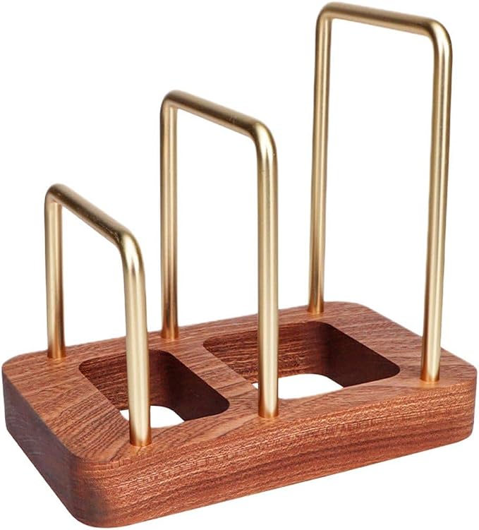 Chopping Board Rack with Wood Base Multi Layer Lid Holder Baking Pan Storage Organiser Cabinet Accessory for Home Kitchen by Luxylei