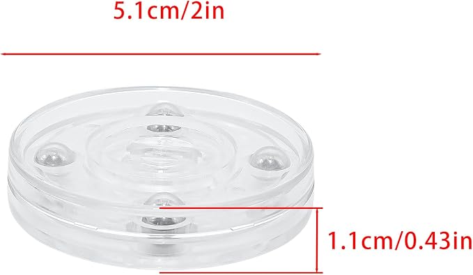 4Pcs Clear Acrylic Lazy Susan 2 Inch Turntable Organizer Bearings | Mini Lazy Susan, Small Lazy Susan Turntable, 360° Rotating Swivel Plate for Spice Rack, Cosmetic, Cake, Pantry, DIY Display - Image 2