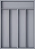 Besilord Bamboo Silverware Holder - Drawer Organizer with 5 Slots (Gray) by Besilord