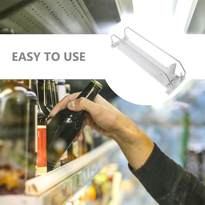 PRETYZOOM Drink can Organizer Self-Pushing Soda can Glide Fridge Drink Pusher for Refrigerator Shelves Automatic Beverage Pusher Dispenser 12.20 X 3.14 X 2.55 in - Image 2