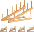 5 Pack Plate Stands For Display, Wooden Multi Plate Holder Organizer | 5-Tier Craft Show Vendor Counter Display Rack for Tabletop Book, Art Prints, Platter and Cabinet Organization by SRYESA