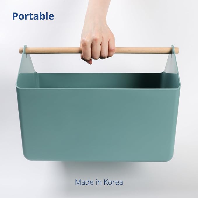 BLUE GINKGO Storage Basket, Large 10.5L, Green, Made in Korea | Portable. Spacious Storage Bin. Everyday Organization. - Image 5