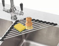 Triangle Dish Drying Rack Multipurpose Roll-up Drying Rack for Sink Corner Stainless Steel Over The Sink Corner Dish Drainer Mat for Kitchen (Black) by Fafcitvz