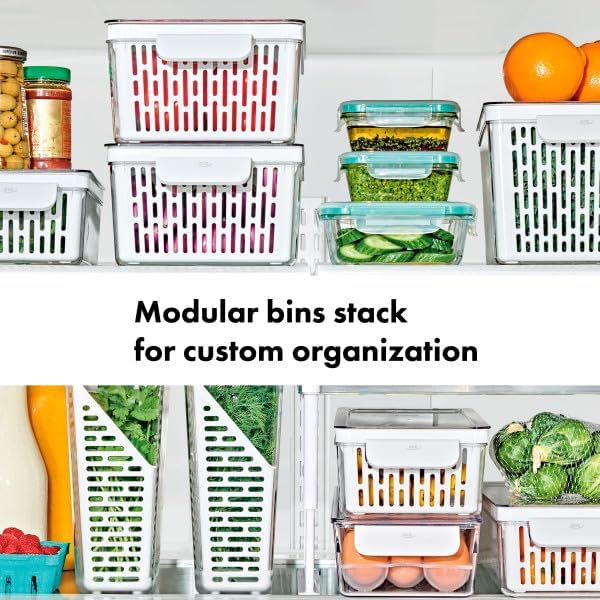 OXO Good Grips Produce Saver – Medium Bin, 13.8 x 7.4 x 4.7 in, White - Image 2