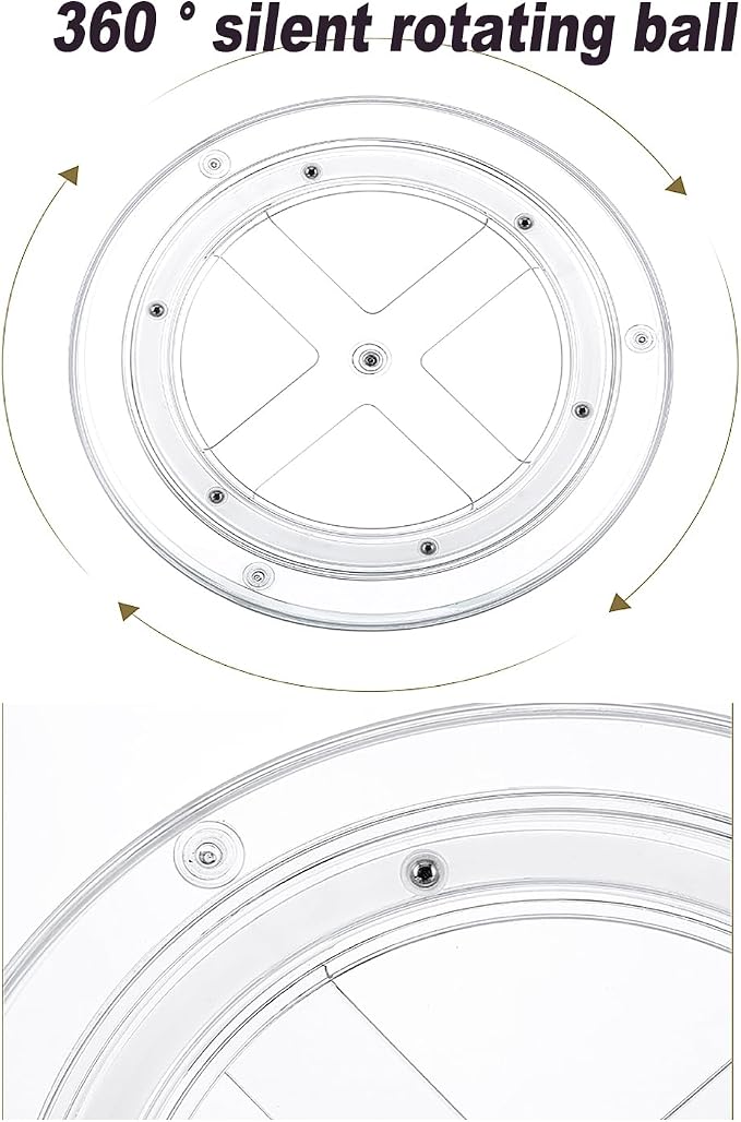 2 Pack Clear Lazy Susan Turntable Organizer, 9.25Inch 360 Rotating Makeup Organizer for Vanity, Desktop Cosmetics Display Cabinet and Perfume Organizer for Small Spaces in Kitchen, Bathroom, Dorm - Image 3