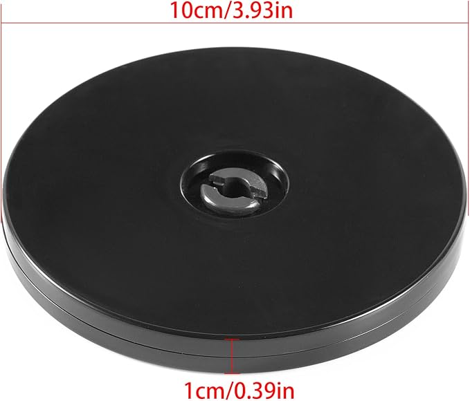 HSTECH 4” Lazy Susan Turntable Black Acrylic Ball Bearing Rotating Tray for Spice Rack Table Cake Kitchen Pantry Decorating TV Laptop Computer Monitor, 20-lb Load Capacity (360˚ Rotation) - Image 2