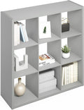 Furinno Simple 9-Cube Storage Organizer, Display Shelf, Light Grey | Extra Thick Frame, Open Back Shelving Unit, Storage Shelves, for Organization and Storage, Living Room, Home Office by Furinno-FitsYourSpaceFitsYourBudget