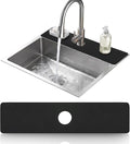 LOPNUR Cuttable Faucet Mat for Kitchen Sink, Long 24x5.5 Inch, Black | Super Absorbent & Fast Dry Diatomite Sink Splash Guard, 0.8-2.4 Inch Adjustable Faucet Hole, Cut to Fit Bathroom & RV Sinks by LOPNUR