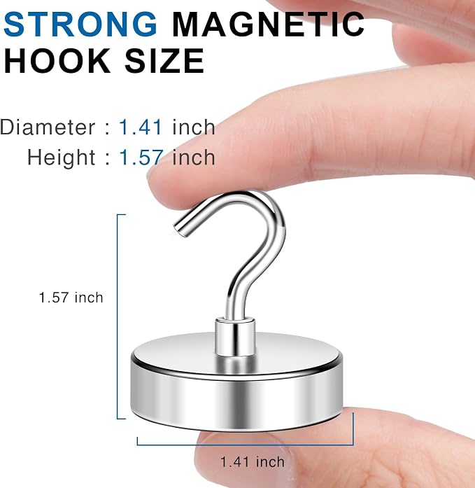 LOVIMAG Magnetic Hooks, Cruise Essentials 2026, 25 Pack-170LBS | Heavy Duty Strong Magnet Hook for Cruise Cabin, Refrigerator Fridge, Ship, Classroom, Kitchen Grills, Silver - Image 2