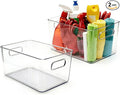 Ytteve 2-Pack Large Clear Plastic Storage Bins, 14.2" x 10" x 6.3" Extra Thick Heavy Duty Organizer Containers, Pantry & Fridge Bins for Kitchen, Bathroom, Under Sink, Laundry, Closet by Ytteve