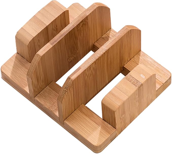 Kunovo Bamboo Pot Lid Holder,Cutting Board Organizer,Baking Sheet/Pan Organizer Rack for Cabinet (GGJ-A) by Kunovo