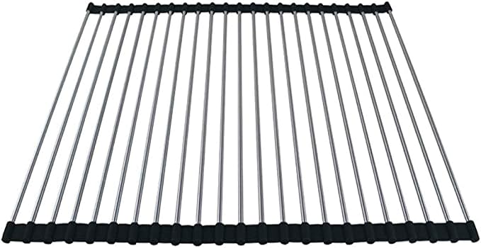 Ahyuan Roll up Dish Drying Rack Over The Sink Kitchen Roll up Sink Drying Rack Portable Dish Drainer Foldable Dish Drying Rack (Black, 20.5''X16.9'') - Image 8