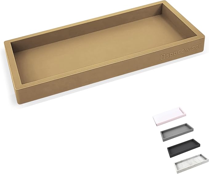 Countertop & Vanity Silicone Tray - Small 7.7" Kitchen Soap Tray | Kitchen Sink Soap Tray, Dish Soap Tray for Kitchen Counter, Bathroom Tray, Silicone Soap Dispenser Tray & Sponge Holder by Spacewiser