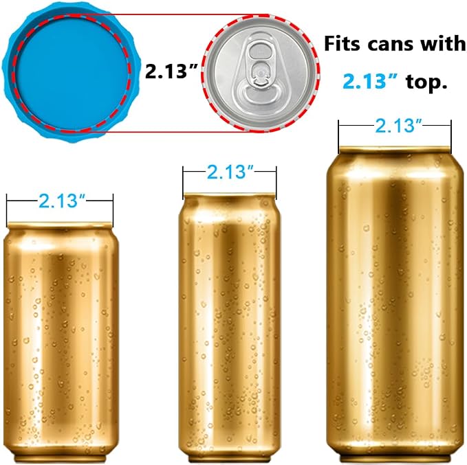 Silicone Soda Can Lids, 6 Pack Reusable Silicone Can Covers, Can Stopper or Protector For Soda, Beer, Drink, Juice, Coke, Beverage, Fits Standard Cans - Image 2