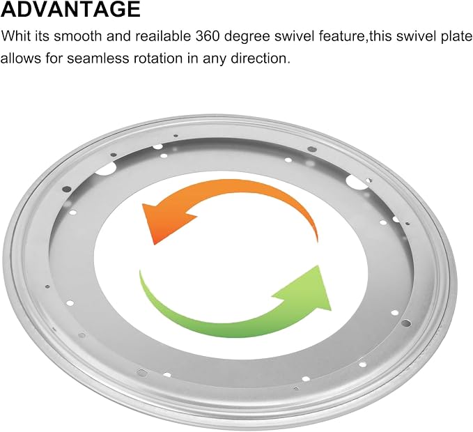 14Inch Round Lazy Susan Turntable Bearing Plate, Rotating Swivel Base with 1000lbs Load Capacity, Turntable Base for Serving Tray, Kitchen - Image 5