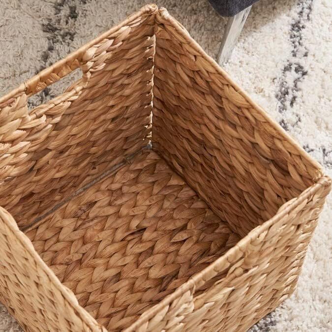 M4DECOR 10.5 x 10.5 Storage Cubes – Water Hyacinth Wicker Baskets for Organizing, Wicker Storage Cubes, Storage Baskets for Shelves (4 Packs 10.5in) - Image 5