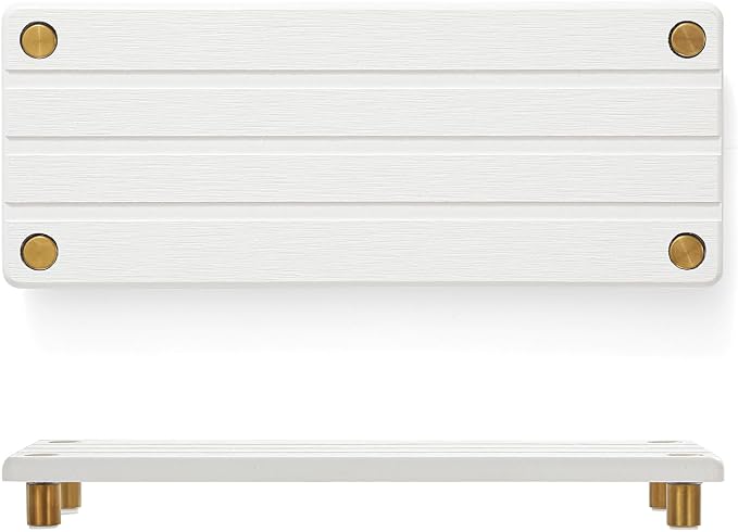 Instant Dry Sink Caddy Kitchen Sink Organizer, Quick Drying Diatomaceous Earth Stone Sink Tray Sponge Holder Soap Dish, Bathroom Countertop Vanity Dispenser Toothbrush, Gold White, 10" x 4" - Image 8