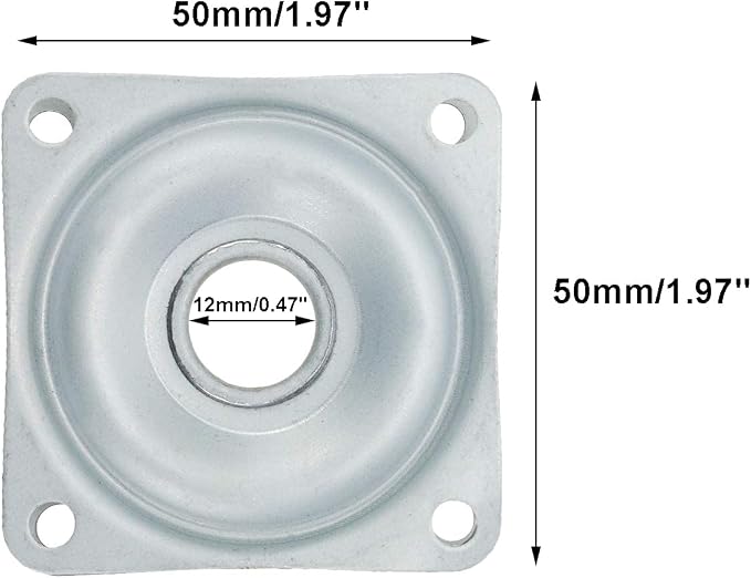 2 Inch Lazy Susan Hardware, 5Pcs Square Lazy Susan Turntable Bearings, Heavy Duty Lazy Susan Bearing Steel Swivel Plate for Kitchen Table Makeup Holder, Silver - Image 2
