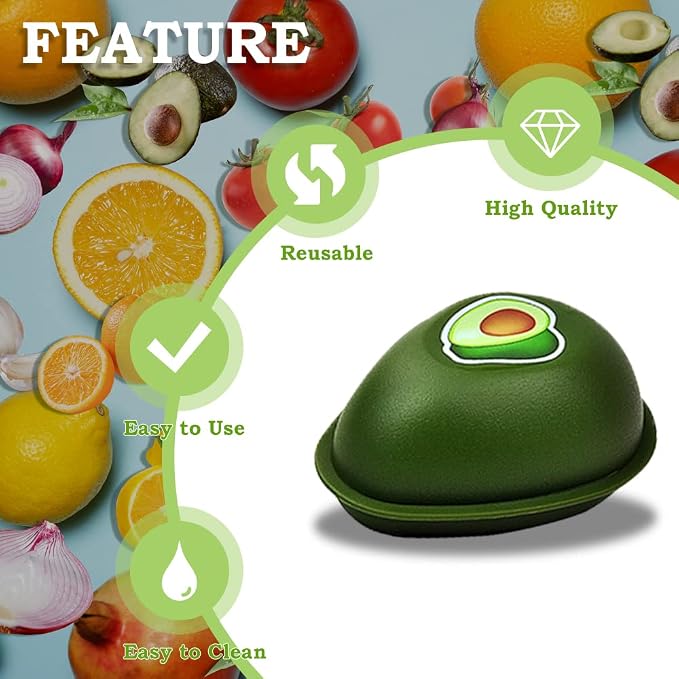 6 PCS Fruit and Vegetable Storage Containers, Reusable Storage Keeper, Lemon Orange Avocado Onion Garlic Tomato Shaped Saver Holder for Fridge, Refrigerator Crisper for Fruit and Vegetable - Image 5