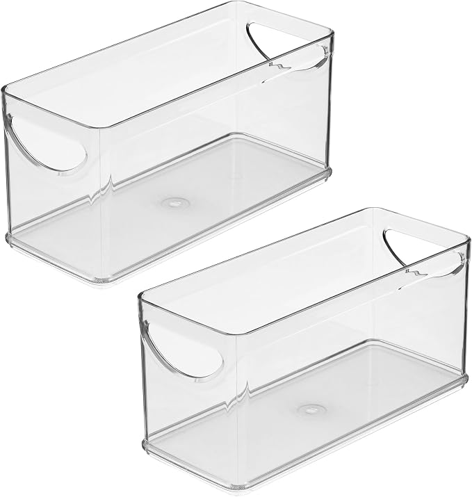 iDesign Narrow Pantry Bin, Set of 2, Clear | For Kitchen Cabinets or Fridge, Made in USA - Image 9