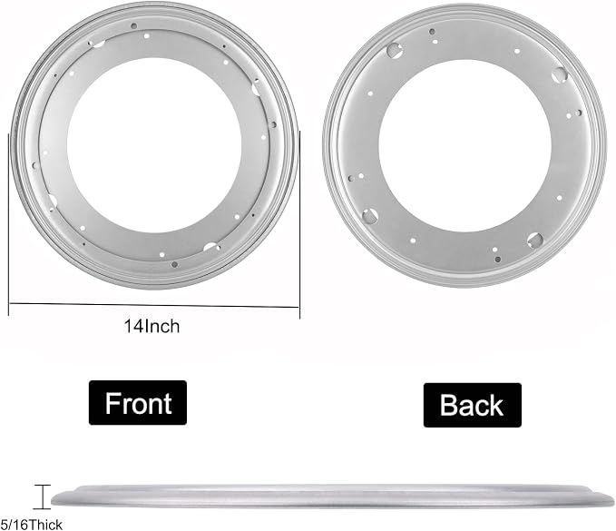14Inch Round Lazy Susan Turntable Bearing Plate, Rotating Swivel Base with 1000lbs Load Capacity, Turntable Base for Serving Tray, Kitchen - Image 2