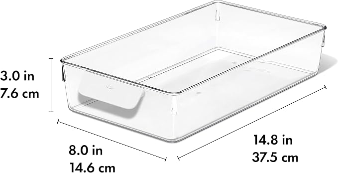 OXO Good Grips Fridge Organization Bin 8 in x 14 in - for Cheese, Meat, Fish and More - Image 6