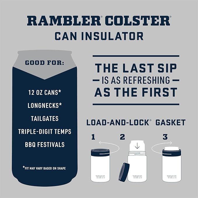YETI Rambler 12 oz. Colster Can Insulator for Standard Size Cans, Navy/White/Badge - Image 4