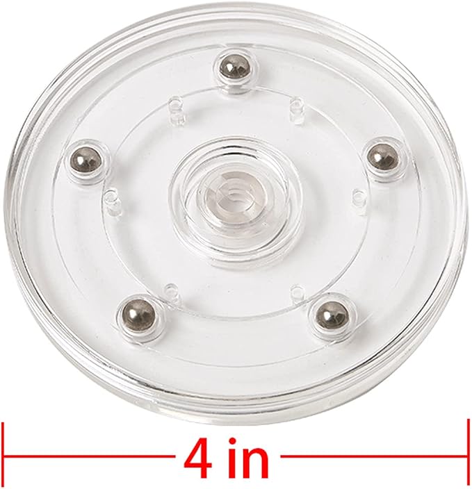 2 Pack 4" Lazy Susan Turntable Acrylic Ball Bearing Rotating Tray for Spice Rack Table Cake Kitchen Pantry Decorating TV Laptop Computer Monitor - Image 3