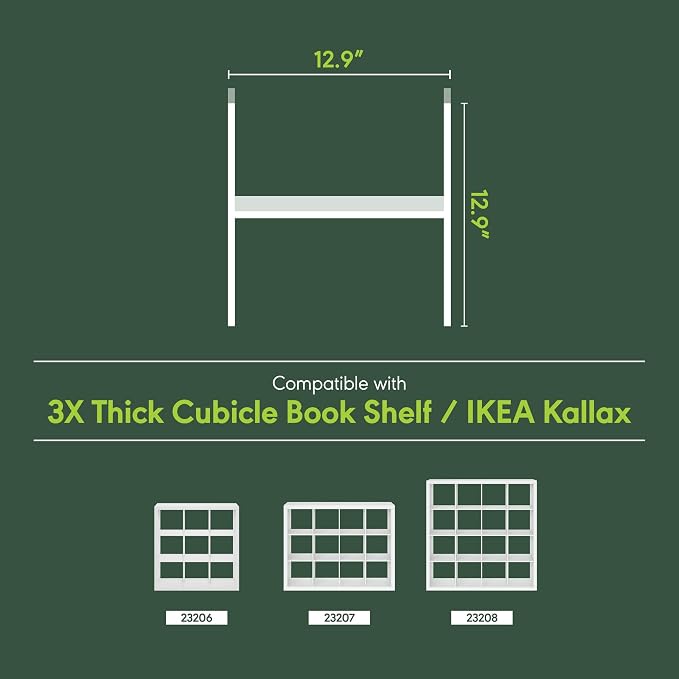 Furinno Cubicle H-Shelf Cube Insert, 2-Tier Cube Organizer, Dark Oak | 12.9W x 12.9H, Shelf Accessory, Fits into Furinno Triple Thick Cubes, IKEA Kallax, for Organizers and Storage - Image 5
