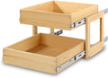 Pull Out Cabinet Organizer 26''W×21''D×16''H Slide Out Drawer | Soft Close Wood Kitchen Pullout Drawers for Cabinets Shelves for Kitchen, 2-Tier, Finished, Heavy-Duty, Bottom Assembly by Mulush