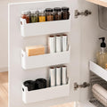 3 Pcs Kitchen Cabinet Door Organizer, Adhesive Mount Inside Cabinet Door Storage, Under Sink Storage Shelf for Kitchen,Bathroom,Office (White) by Unknown